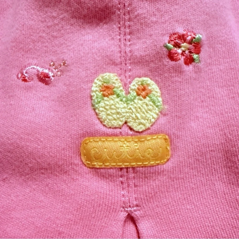Carter’s Baby Girl Pink Sleeveless Romper with Embroidered Flowers – Size 3M